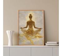 XINBAO Impression de méditation yoga, art mural zen, peinture de yoga minimaliste, peinture murale de méditation, photos de pleine conscience sur toile 60 x 80 cm sans cadre