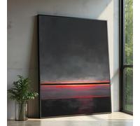 XINBAO Impression sur toile « Horizon inspiré », art mural abstrait rouge et noir, grande toile décorative (50 x 70 cm, sans cadre)