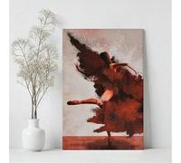 XINBAO Impression sur toile représentant une ballerine en fumée rouge, décoration murale, grande taille (60 x 90 cm, sans cadre)
