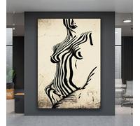 XINBAO Impression sur toile représentant une silhouette de femme, motif zèbre, décoration murale, 60 x 80 cm, sans cadre