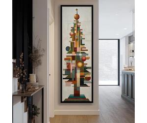 XINBAO Impression sur toile verticale, Arbre vintage solitaire, Décoration murale sur toile étroite, Décoration haute et fine, Affiches de décoration intérieure rustique (50x150cm/sans cadre)