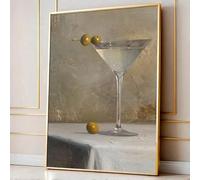 XINBAO Martini Cocktail Kitchen Art Vintage Poster Retro Drink Bar Peinture sur toile Impression Minimaliste Image Murale Pour Décoration Intérieure (70x100cm / Sans Cadre)