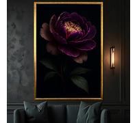 XINBAO « Midnight Bloom » révèle un drame silencieux, des pétales de fleurs et une élégance mélancolique. Décoration murale : impression sur toile (60 x 90 cm/cadre intérieur).