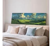 XINBAO Paysage, tableau panoramique grand format, toile horizontale allongée, collines verdoyantes, impression de vue pittoresque, décoration intérieure moderne (60 x 180 cm/sans cadre)