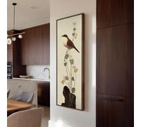 XINBAO Peinture d'oiseaux - Décoration verticale nature - Impression abstraite d'oiseaux - Toile murale d'oiseaux grands et étroits - Peinture sur panneau d'arbre (55x110cm/sans cadre)