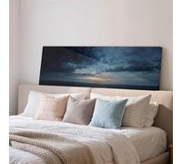 XINBAO Peinture marine tonaliste, tableau horizontal allongé, toile panoramique encadrée grand format, ciel mélancolique, décoration au-dessus du lit (20 x 60 cm/sans cadre)