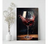 XINBAO Peinture sur toile représentant un vin rouge, affiches et impressions sur le thème du vin rouge, grande toile murale, pour chambre, salon, décoration (30 x 40 cm, sans cadre)
