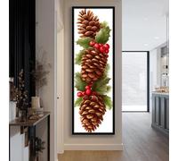 XINBAO Pommes de pin, Décoration murale étroite, Impression sur toile verticale, Décoration haute et fine, Art d'arbre solitaire, Décoration intérieure rustique et vintage (70x210cm/Sans cadre)