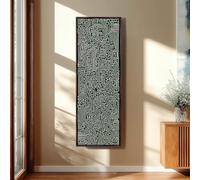 XINBAO Tableau à motif labyrinthe vert épais, toile encadrée verticale haute, style géométrique, décoration industrielle, bureau, tableau mural pour bibliothèque (50 x 150 cm/sans cadre)