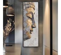 XINBAO Tableau abstrait vertical de Bouddha pour bureau, grande toile étroite pour salle à manger ou chambre, format allongé (60 x 180 cm, sans cadre).