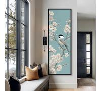 XINBAO Tableau animalier, œuvre murale longue et étroite pour intérieur contemporain, impression botanique aux couleurs neutres, toile verticale (20 x 60 cm avec cadre intérieur)