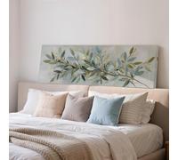 XINBAO Tableau de branches d'olivier, grande toile panoramique, décoration murale botanique rustique pour salon, art du milieu du siècle (70 x 210 cm/cadre intérieur)