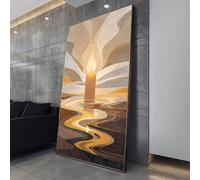 XINBAO Tableau mural sur toile « Bougie à lueur chaude », reflet abstrait, décoration intérieure minimaliste et moderne, affiches et impressions (21 x 30 cm/sans cadre)