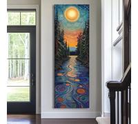 XINBAO Tableau mural sur toile fine et allongée, impression verticale sur toile pour la décoration de la chambre, œuvre d'art haute et fine pour les pièces à vivre (40 x 120 cm/cadre intérieur)