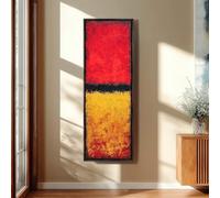 XINBAO Tableau rouge et jaune, toile à champ de couleur vertical, art moderne haut et étroit, décor Rothko, impression expressionniste minimaliste (70x210cm/sans cadre)