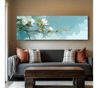XINBAO Tableau sur toile horizontal large, œuvre d'art horizontale longue et étroite, impression sur toile encadrée pour bureau, chambres, halls (45 x 135 cm/sans cadre)