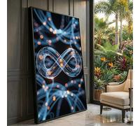 XINBAO Tableau sur toile Infinity Loop, design numérique futuriste, décoration géométrique pour la maison, impressions sur toile créatives de science-fiction (60 x 105 cm/cadre intérieur)