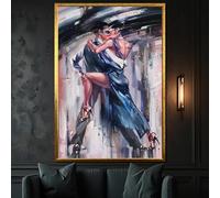 XINBAO Tableaux sur toile représentant une danse tango expressive - Couple en mouvement, affiches et impressions pour la décoration murale de la maison (60x80cm/sans cadre)