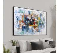 XINBAO Toile d'art expressionniste abstrait - Impression graffiti colorée - Affiche, peinture, art mural contemporain pour la décoration de la chambre (21x30cm/sans cadre)