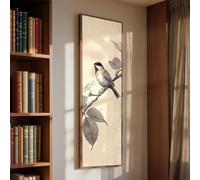 XINBAO Toile décorative, impression d'oiseaux, grand tableau vertical, art mural fin et haut, étude contemporaine d'oiseaux sur toile (30 x 90 cm/sans cadre)