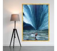 XINBAO Toile imprimée « La Mer qui se sépare » - Décoration murale inspirante sur toile, thème religieux, fresques murales sur toile, décoration murale océan (50 x 70 cm/sans cadre)
