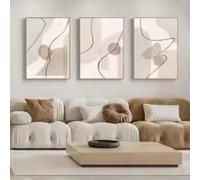 XINBAO Toile murale abstraite géométrique bohème beige, affiches et impressions modernes, décoration intérieure de salon, 40 x 60 cm, sans cadre