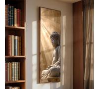 XINBAO Toile peinte représentant Bouddha, décoration zen verticale pour studio de yoga, grande toile murale bouddhiste, impression spirituelle représentant un grand seigneur (20 x 60 cm/sans cadre)
