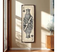 XINBAO Toile représentant des cartes à jouer anciennes, impression verticale haute, illustration esquissée, décoration classique, tableau décoratif mural (35 x 105 cm/cadre intérieur)