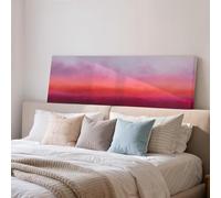 XINBAO Toile rose et rouge, tableau mural long et étroit, impression panoramique large, grande peinture minimaliste, art sombre, décoration au-dessus du lit (40 x 120 cm/sans cadre)