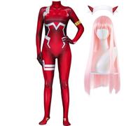 Xinchangda 02/Zero Two Costume de cosplay rouge 02 Combinaison Combinaison de combat Manga Uniforme Anime Combinaisons Halloween Costume de fête