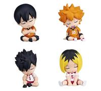 Xinchangda 4 pièces Haikyuu Figurine 6 cm Kozume Kenma Figurine Anime Kuroo Tetsurou Statuette Action Figure pour Gâteau, Décoration de Bureau, Collection, Cadeau