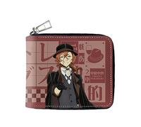 Xinchangda Bungo Stray Dogs Portefeuille en cuir PU avec impression 3D Motif dessin animé Nakahara Chuuya Portefeuille pour adolescents fans