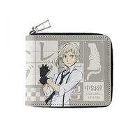 Xinchangda Bungo Stray Dogs Portefeuille en cuir synthétique avec impression 3D Motif dessin animé Nakahara Chuuya Portefeuille Dazai Osamu pour adolescents fans, type 6, 12*10cm