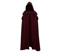 Xinchangda Cape à capuche pour Halloween, longue cape à capuche médiévale vintage, noire, style vampire, performance sur scène, costume de cosplay pour homme et femme