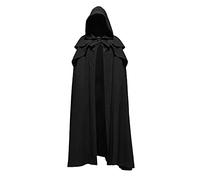 Xinchangda Cape à capuche pour Halloween, longue cape à capuche noire, style vampire, performance sur scène, costume de cosplay pour homme et femme