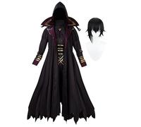 Xinchangda Cid Kageno Costume de cosplay Cid Kageno Shadow Cosplay Uniforme Anime Noir Cape à capuche avec gants Ensemble complet Halloween Party Fancy Dress