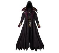Xinchangda Cid Kageno Costume de cosplay Cid Kageno Shadow Cosplay Uniforme Anime Noir Cape à capuche avec gants Ensemble complet Halloween Party Fancy Dress