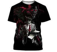 Xinchangda Death Note T-Shirt Adulte Misa Amane/Light Yagami Anime T-Shirt 3D Imprimé Graffiti Manches Courtes Tops Streetwear Casual Sweatshirt pour Femme et Homme, Type 6, 4XL