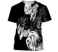 Xinchangda Death Note T-Shirt Adulte Misa Amane/Light Yagami Anime T-Shirt 3D Imprimé Graffiti Manches Courtes Tops Streetwear Casual Sweatshirt pour Femme et Homme, Type 5, M
