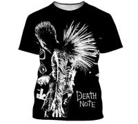 Xinchangda Death Note T-Shirt Adulte Misa Amane/Light Yagami Anime T-Shirt 3D Imprimé Graffiti Manches Courtes Tops Streetwear Casual Sweatshirt pour Femme et Homme, Type 4, XXL