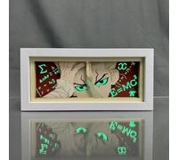 Xinchangda Dr.Stone Anime Peinture lumineuse Ishigami Senkuu Veilleuse 3D Sculpture sur papier Boîte à lumière 16 couleurs changeantes Lampe de table Décoration de chambre Collections