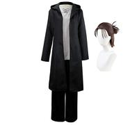 Xinchangda Eren Jaeger Costume de cosplay Anime Cosplay Tenues Survey Corps Uniforme de trench long noir Veste à capuche Pantalon Halloween Fête Carnaval Costume