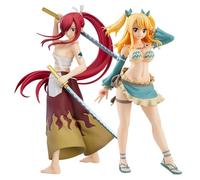 Xinchangda FAIRY TAIL Lot de 2 figurines d'anime Erza·Scarlet/Lucy Heartfilia en PVC à collectionner - Décoration de bureau - Cadeau pour les fans d'anime
