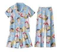 Xinchangda Haikyuu Ensemble de pyjama 3 pièces Hinata Shoyo Chemise et short Ensemble Tobio Kageyama Kozume Kenma Anime Pyjama d'été en coton, Costume Kenma, L