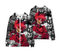 Xinchangda Hazbin Hotel Anime Alastor/Angel Dust/Charlie Morningstar/Vaggie Zip Cardigan Sweat-shirt à capuche pour enfants à manches longues, Type 10., 150