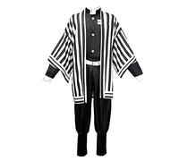 Xinchangda Iguro Obanai Costume de cosplay Shinazugawa Sanemi - Tenue de costumade - Anime japonais - Cardigan à rayures - Noir - Pantalon uniforme complet - Pour Halloween, Noël, carnaval, fête de