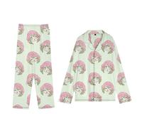 Xinchangda Kamado Nezuko Vêtements de nuit à manches longues Pantalon Kochou Shinobu Tokitou Muichirou Anime Pyjama Homewear Cartoon Vêtements de nuit Cadeaux pour les fans, Kanroji Mitsuri., L