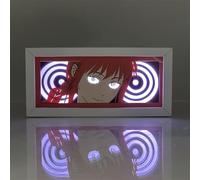 Xinchangda Lampe Denji Anime Power/Makima Boîte Lumineuse LED Veilleuse Art Papier Découpé Lampe Figurine Denji Décorations pour Chambre Cadeaux