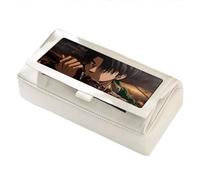 Xinchangda Levi Trousse à crayons Eren Jaeger en toile imperméable de grande capacité pliable et non pliable avec emplacements internes pour adolescents et étudiants, Blanc Type4, 22 x 11 x 10CM