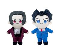 Xinchangda Lot de 2 oreillers en peluche Miles Edgeworth et Phoenix Wright - 24 cm - Personnage de dessin animé - Pour canapé, décoration d'intérieur